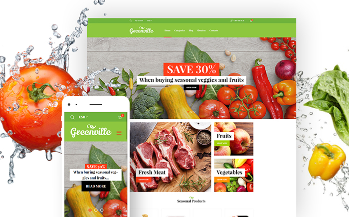 Greenville - Organic Food Restaurant WooCommerce Theme 